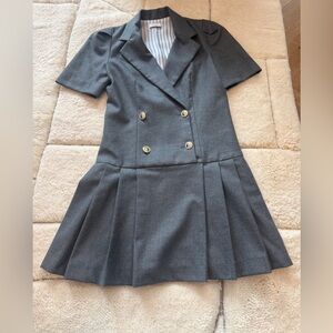 Sandro Tailored Double-Breasted Grey Midi Dress